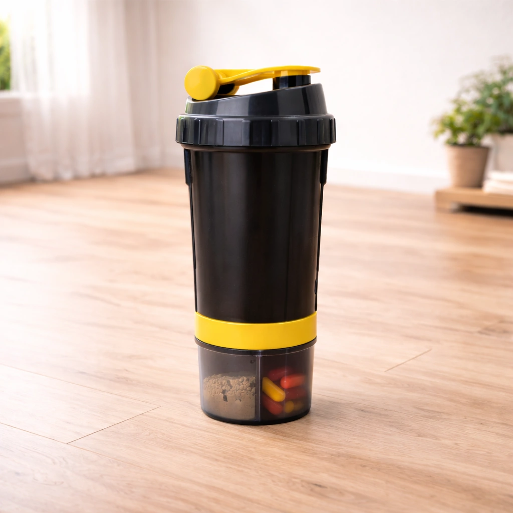 shaker bottle extra compartment 500ml