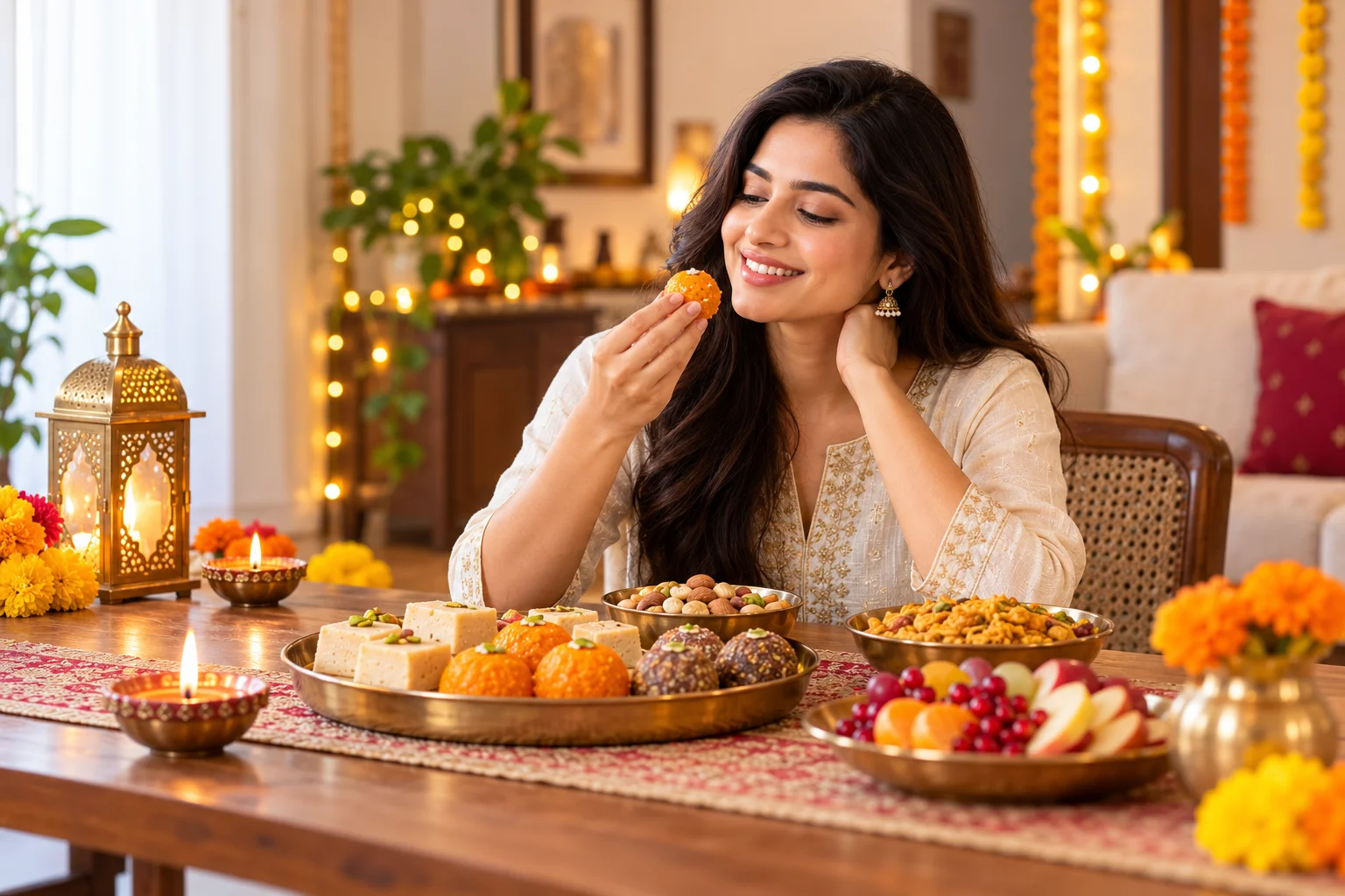 happy diwali eating